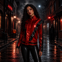 Chamarra roja MICHAEL JACKSON UNISEX "unitalla" adulto - juvenil